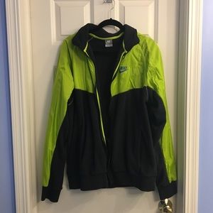 nike vintage fleece and polyester windbreaker